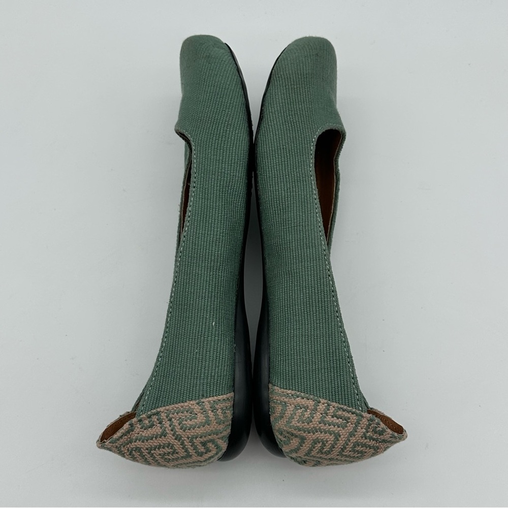 Root Collective Mint Green Fabric Women's Flats with Leather Lining - Picture 5 of 11